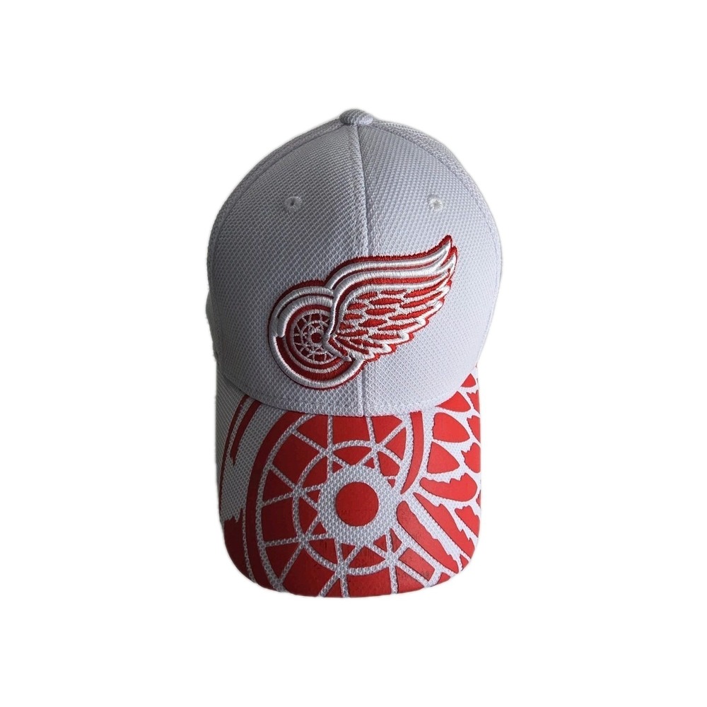 Men's Detroit Red Wings‎ Reebok Face Off Draft Flex White Hat S/M NWT